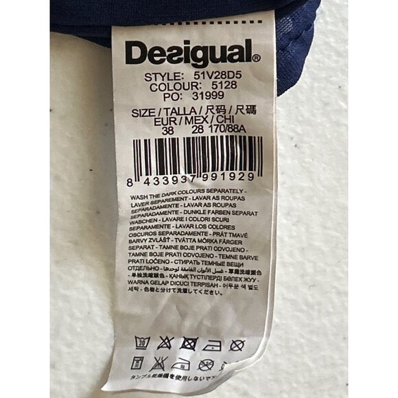 Desigual Womens Sleeveless Floral Print Dress With Rear Zipper Closure Size 38 - Picture 8 of 13